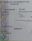 Reçu de paiement - immatriculation registre de commerce (commerçant)